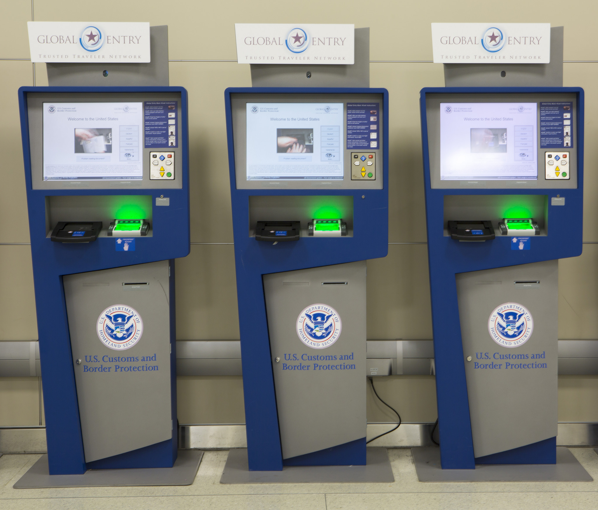 Global Entry and APC Kiosks, located at international airports across the nation, streamline the passenger's entry into the United States. Photo by James Tourtellotte