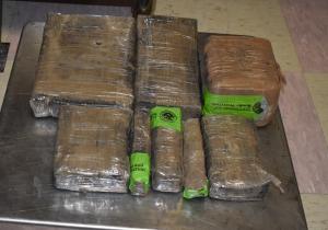 Packages containing more than nine pounds of cocaine seized by CBP officers at B&M International Bridge in Brownsville, Texas.