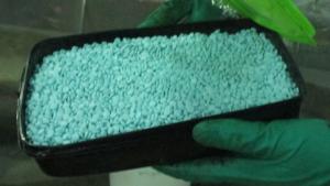 Nearly eight and a half pounds of fentanyl pills, part of a poly-drug seizure realized by CBP officers in a single enforcement action at Brownsville Port of Entry.