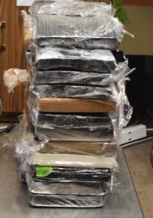 Packages containing nearly 85 pounds of cocaine seized by CBP officers at Brownsville Port of Entry.