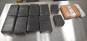 Packages containing 27 pounds of cocaine seized by CBP officers at Brownsville Port of Entry.