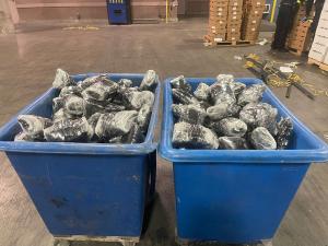 The total amount of narcotics that was extracted from the boxes of squash was 552.65 pounds of methamphetamine, with an estimated street value of about $1.2 million and 2.78 pounds of cocaine, worth approximately an additional $39,000.