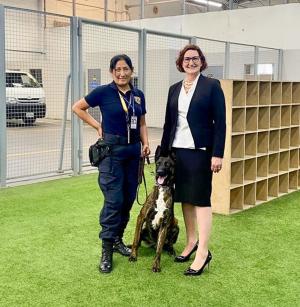 EAC AnnMarie R. Highsmith met with National Superintendence of Customs and Tax Management officials, visited CBP-sponsored facilities, and met with a canine team at the Port of Callao.