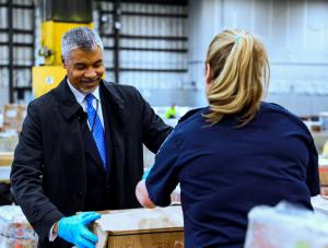 Inspecting cargo with CBP Agriculture Specialist Evans