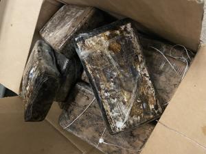 Packages containing 41 pounds of cocaine seized by CBP officers at Eagle Pass Port of Entry.