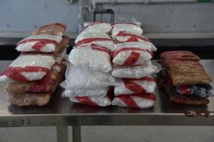 Packages containing 80 pounds of methamphetamine, 18 pounds of heroin seized by CBP officers at Juarez-Lincoln Bridge.