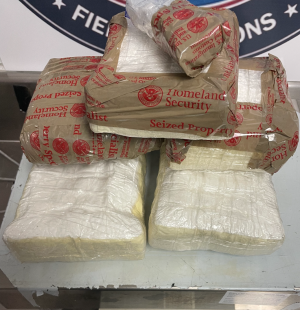 Packages containing more than eight pounds of cocaine seized by CBP officers at Eagle Pass Port of Entry. 