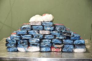 Packages containing 98 pounds of methamphetamine seized by CBP officers at World Trade Bridge.