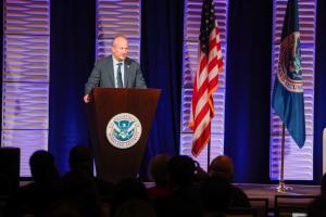 CBP Acting Commissioner Troy A. Miller gives opening remarks at the 2023 Trade Facilitation and Cargo Security Summit.