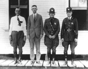 black and white image of border patrol agents in 1920s