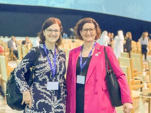 CBP Office of Trade Executive Assistant Commissioner AnnMarie Highsmith and Director of Green Trade Lea-Ann Bigelow posing for a photo at the UN Climate Change Conference