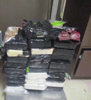 Packages containing nearly 68 pounds of cocaine seized by CBP officers at Brownsville Port of Entry.