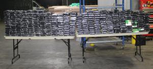 Packages containing nearly 718 pounds of cocaine seized by CBP officers at World Trade Bridge.