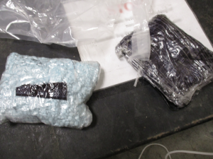 Package containing 2.2 pounds of fentanyl seized by CBP officers at Paso del Norte crossing.