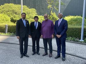Saunders Posing with Chairperson Ahmed Al-Khalifa, WCO SG Kunio Mikuriya, and Chairperson-Elect Edward Kieswetter.jpg