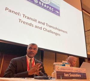 Saunders leading the Transit and Transshipment Trends and Challenges panel