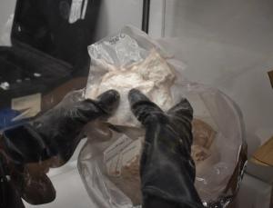 Narcotics discovered by CBP officers inside a whey protein powder container.
