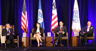 A panel discusses capacity building initiatives at CBP's first Trade Summit July 19 in Anaheim, California. 