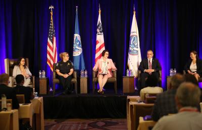 CBP senior executives discuss the agency’s modernization efforts at CBP’s Trade Summit Leadership Town Hall on July 19