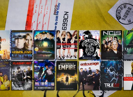 Photo of various DVDs representing the market for fraudulent entertainment 