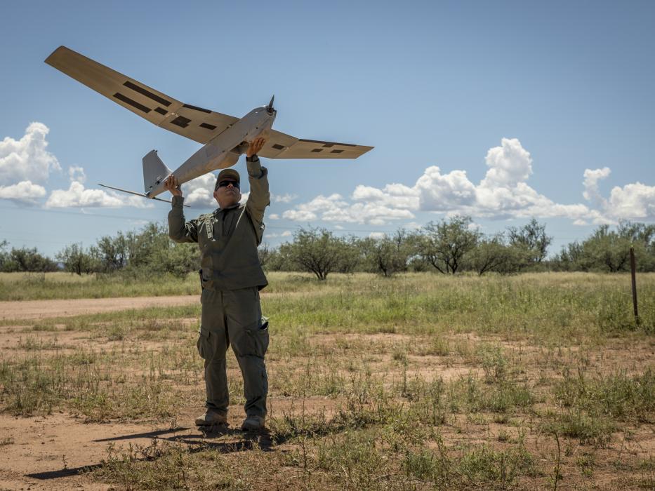 Border Patrol agent launches fixed-wing drone