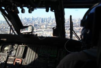 CBP helicopter crew provides security prior to this year's Super Bowl.