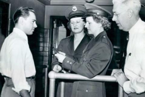 Ann Stankun and Louise Boer, the first women to serve as immigrant inspectors