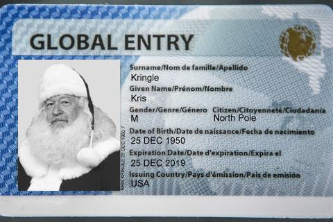 Photo of Santa's Global Entry Card