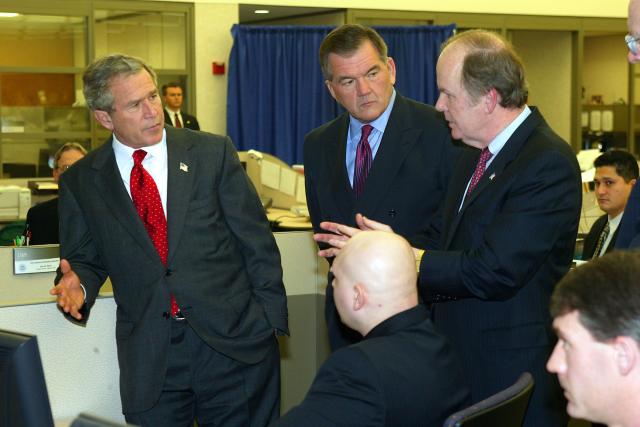 President George W. Bush tours CBP port operations.