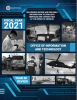 OIT FY 2021 Year in Review Report cover with images of lab workers, inside a cockpit, a helicopter, agents next to a vehicle.