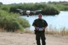 Border Patrol agent flying small drone