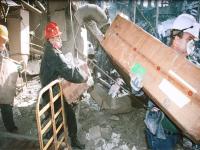 Photograph of cleanup after attacks on September 11, 2001