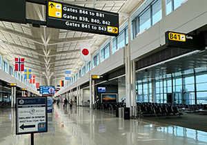 Departing international travelers who are conditionally approved for Globa Entry can complete their required interviews across from gate B41 at Washington Dulles International Airport.