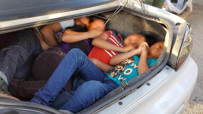 Migrants in a trunk