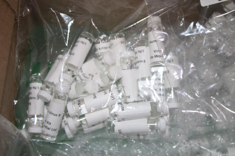 Suspected counterfeit test kits intercepted by CBP in Los Angeles.