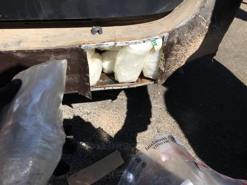 More than 55 pounds of meth were found by U.S. Border Patrol agents near Yuma, Arizona October 30, 2019. The seizure was made at an immigration checkpoint where a Border Patrol canine alerted to an odor it was trained to detect.