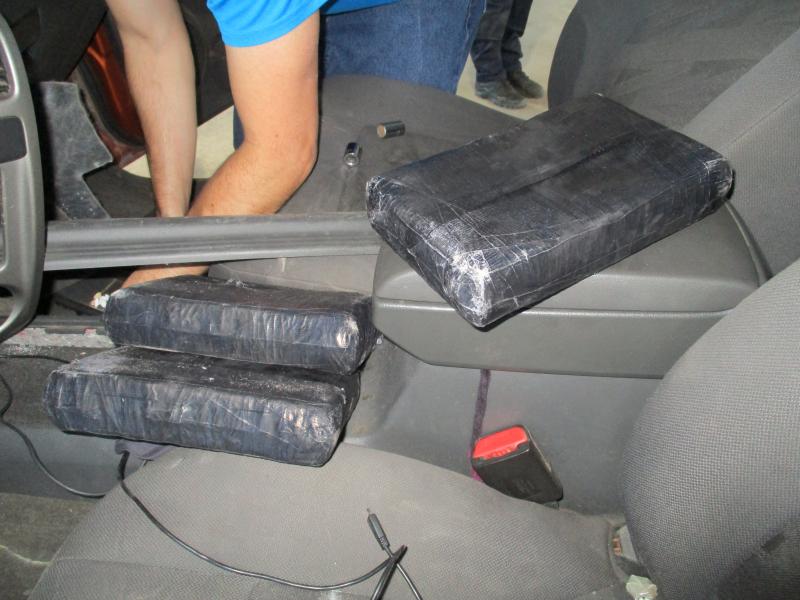 Stash of cocaine hidden in console