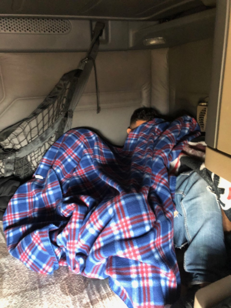El Centro Sector Border Patrol agents arrested a man suspected of smuggling three illegal aliens hidden in the cabin of his tractor trailer Tuesday evening. 