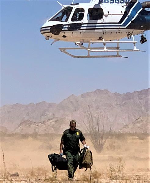 Wellton Border Patrol Station and Yuma Air Branch agents collaborate to rescue five severely dehydrated illegal aliens who called for help through Mexico’s 911.