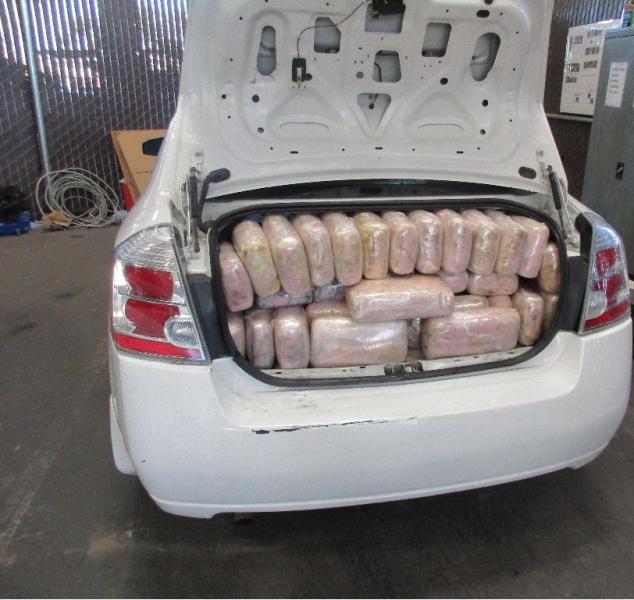 CBP officers at the Otay Mesa port of entry discovered more than 500 pounds of marijuana hidden in the trunk of a vehicle in the SENTRI lane.