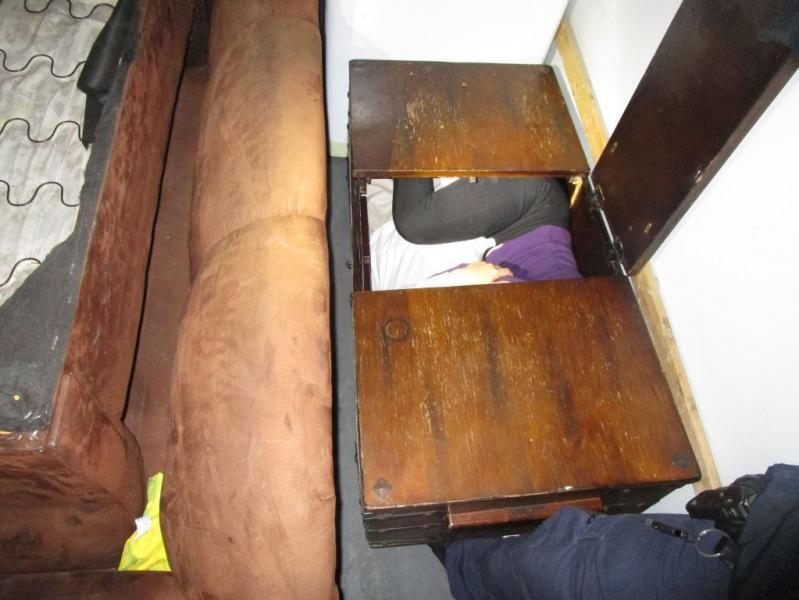 CBP officers at the San Ysidro port of entry thwarted an alleged human smuggling attempt of 11 Chinese nationals concealed in a moving truck full of furniture.
