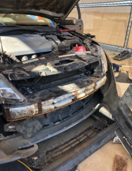 While in secondary inspection, Border Patrol agents discovered 22 packages concealed inside the bumper and 58 within the rocker panels of the vehicle for a total of 80 packages of methamphetamine.