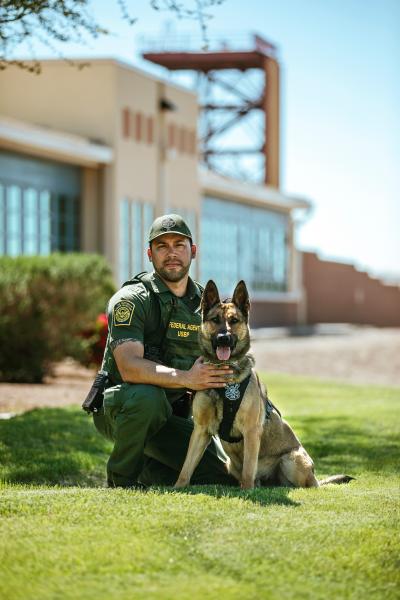 All three Border Patrol agents and their canine partners graduated a seven-week canine academy course on March 24, 2020.  