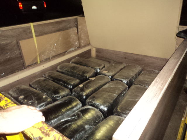 60 packages of marijuana was pulled from furniture.