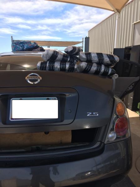 Agents pulled packages of meth stuffed inside car seats.