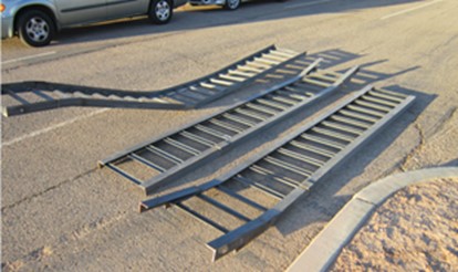 Smugglers used metal ramps to circumvent barriers.