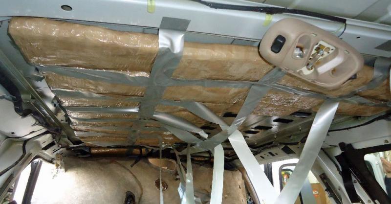 Officers discovered packages of marijuana hidden within the roof of a smuggling vehicle