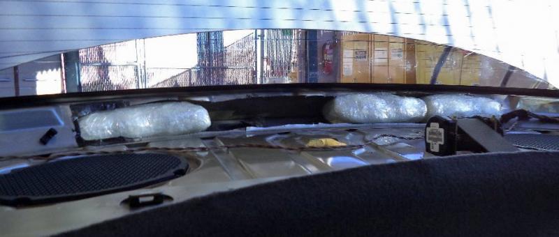 The rear quarter panels and trunk were used by smugglers to attempt to hide nearly 12.5 pounds of meth