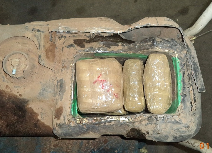 Officers at the DeConcini crossing seized nearly 15 pounds of meth that had been hidden in the fuel tank of a smuggling vehicle