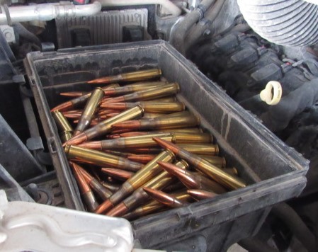 CBP officers discovered hundreds of live ammunition from a smuggling vehicle